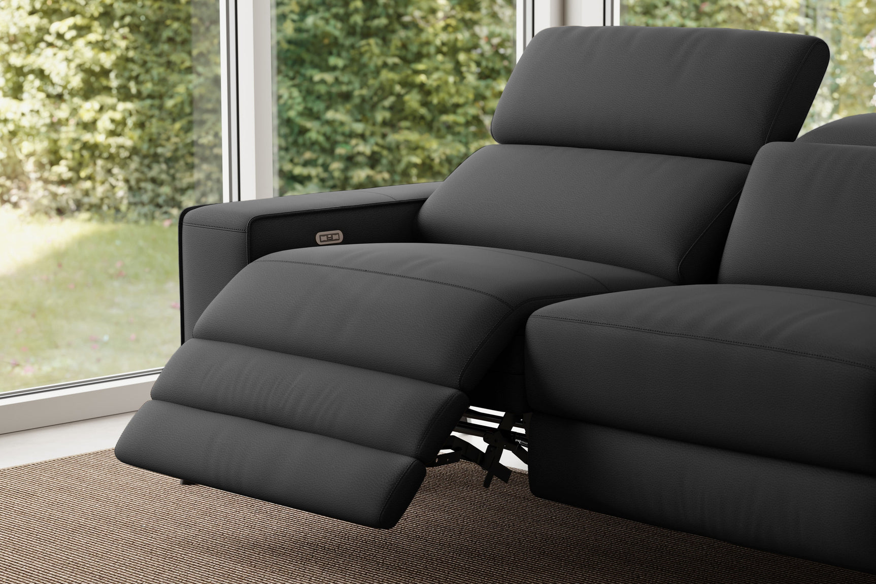 Canapé inclinable double en cuir Esther