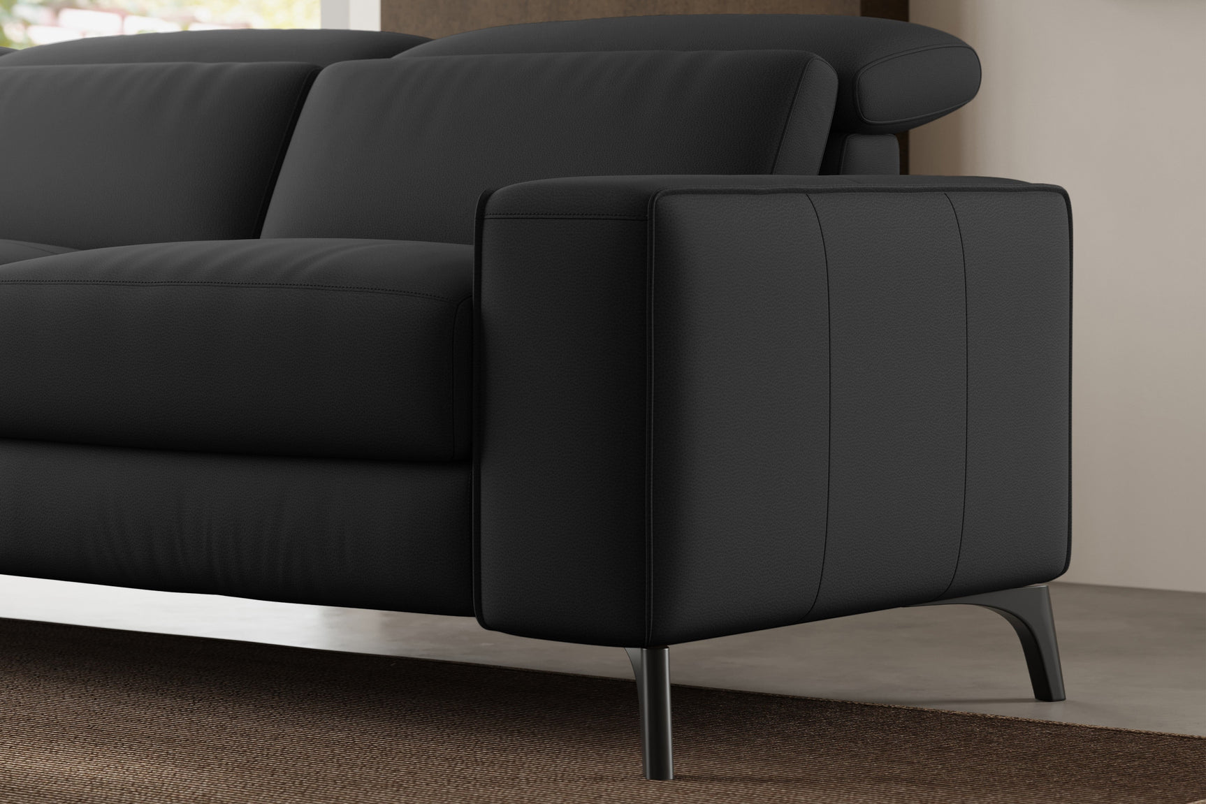 Canapé inclinable double en cuir Esther