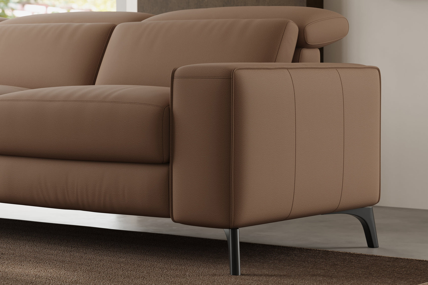 Canapé inclinable double en cuir Esther