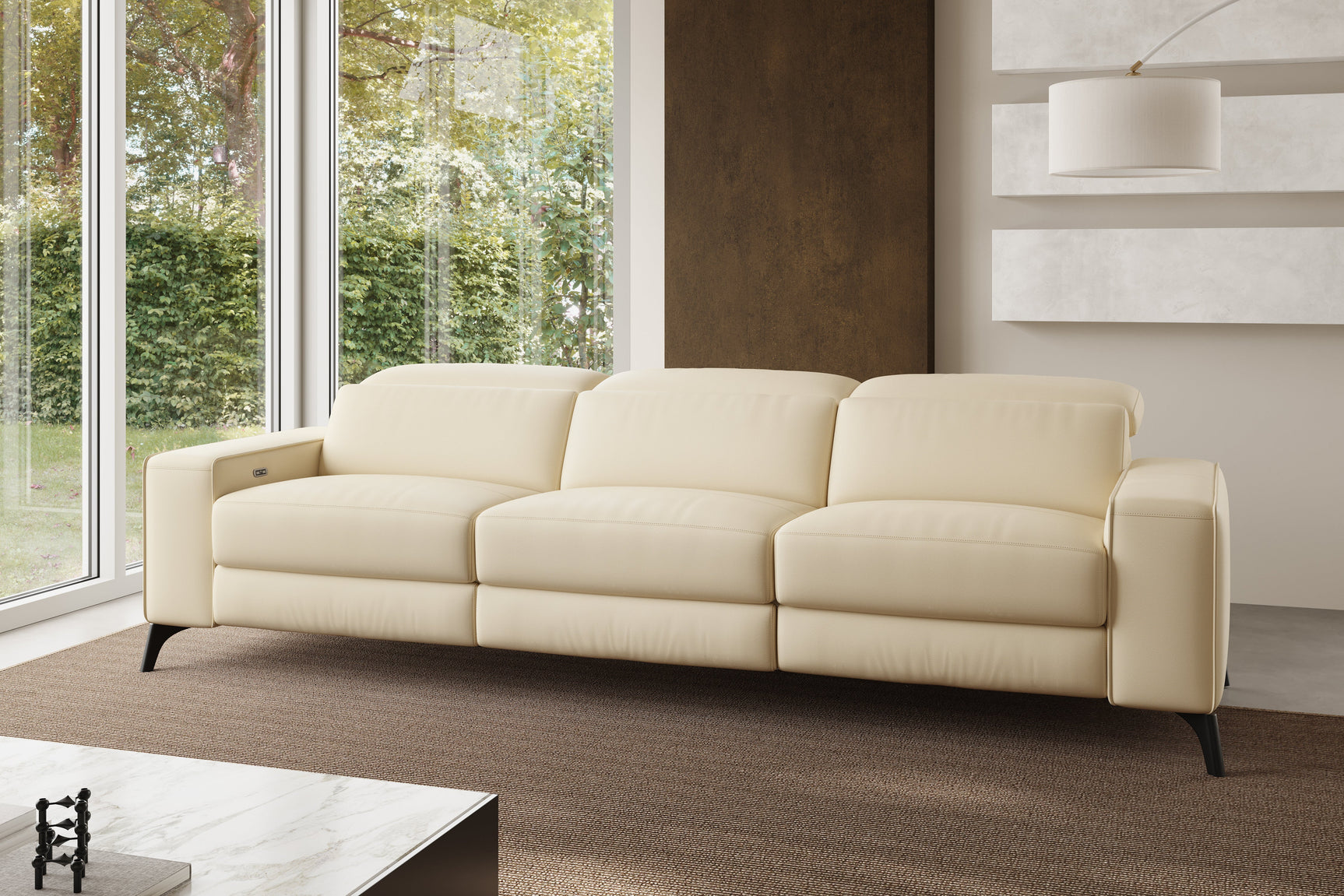 Canapé inclinable double en cuir Esther