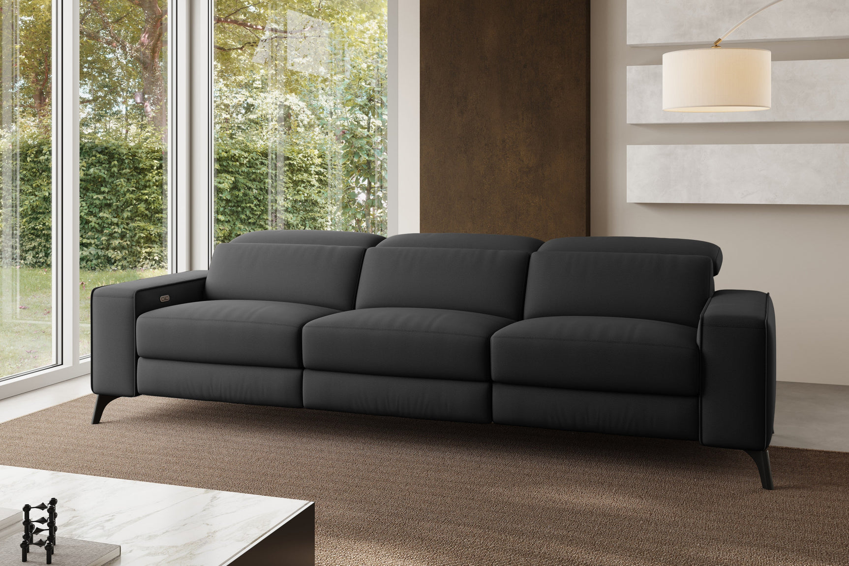 Canapé inclinable double en cuir Esther