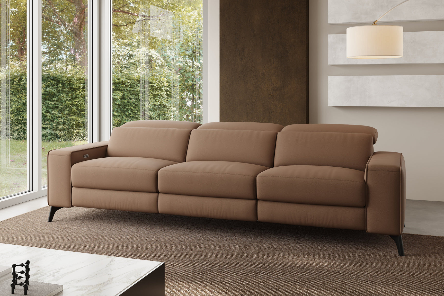 Canapé inclinable double en cuir Esther