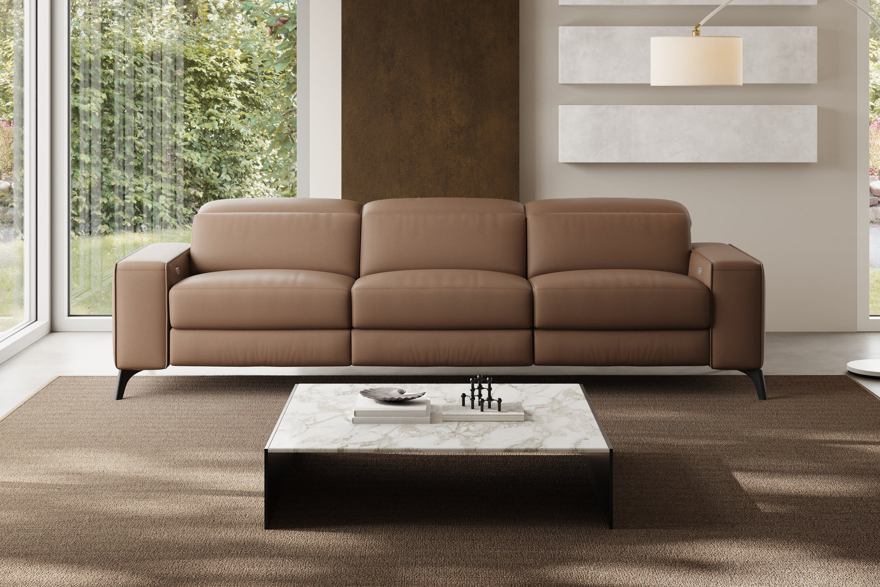 Esther Leather Dual Recliner Sofa