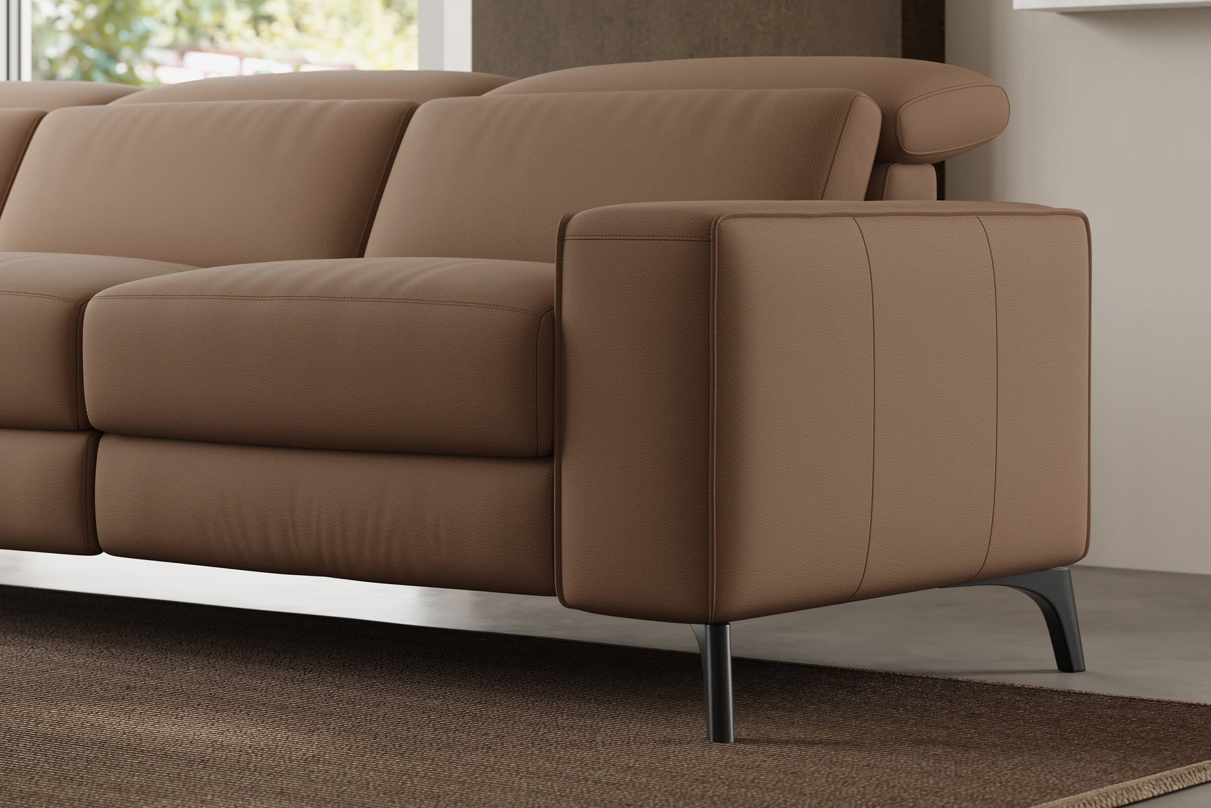 Canapé inclinable double en cuir Esther