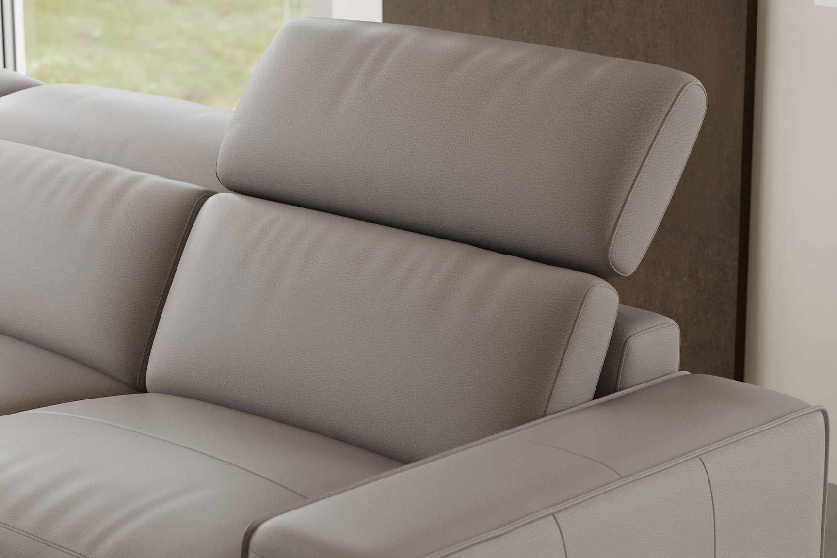 Canapé inclinable double en cuir Esther