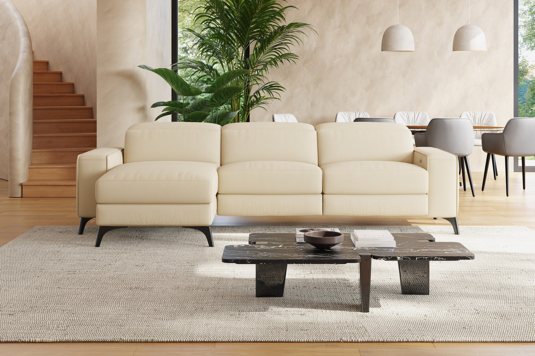 Esther Leather Recliner Sectional Sofa