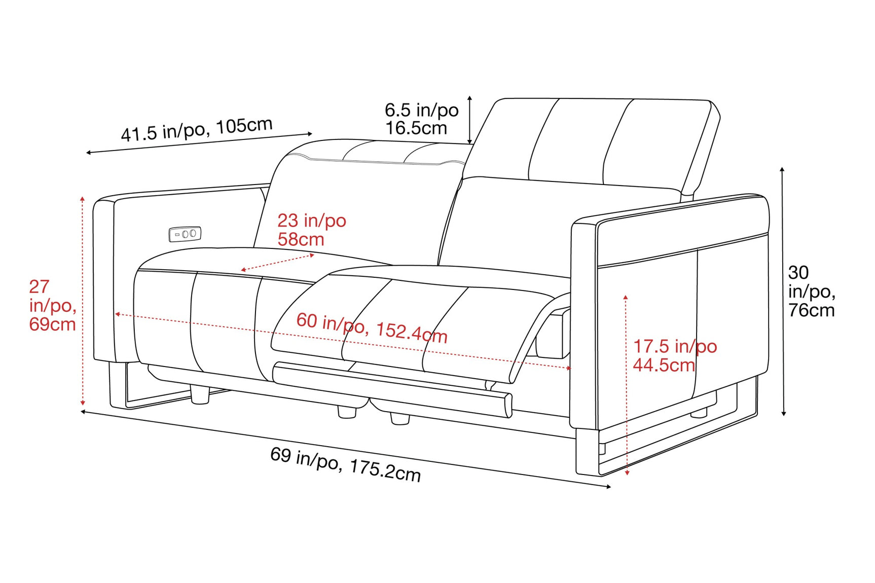 Isla Leather Recliner Sofa
