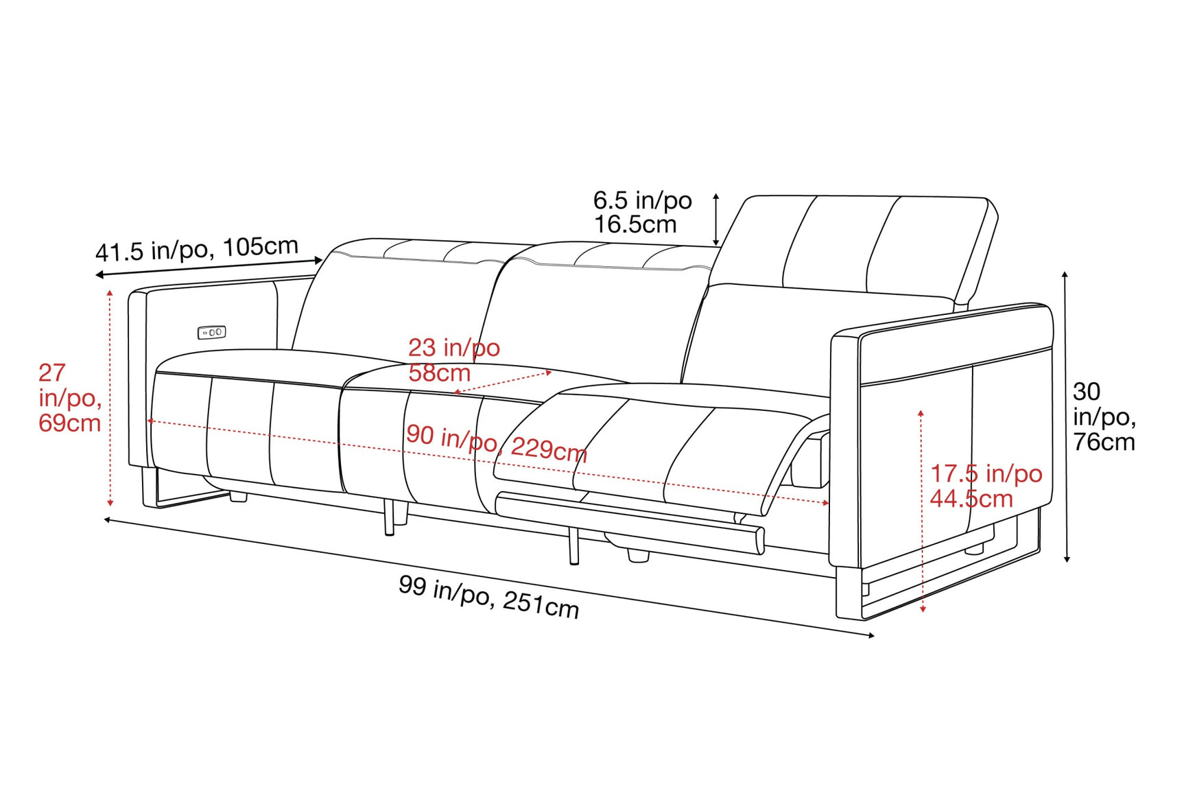 Isla Leather Recliner Sofa