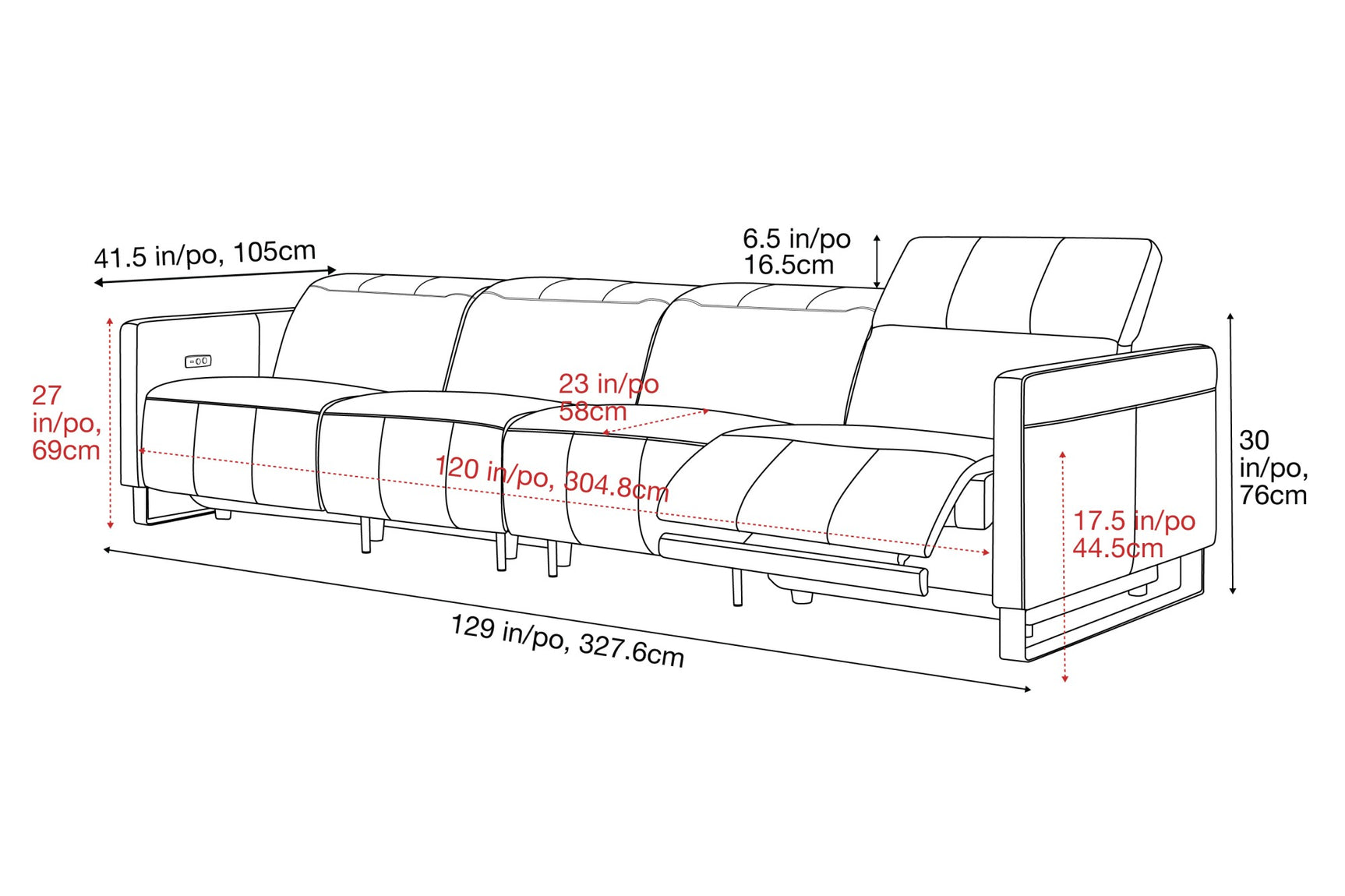 Isla Leather Recliner Sofa