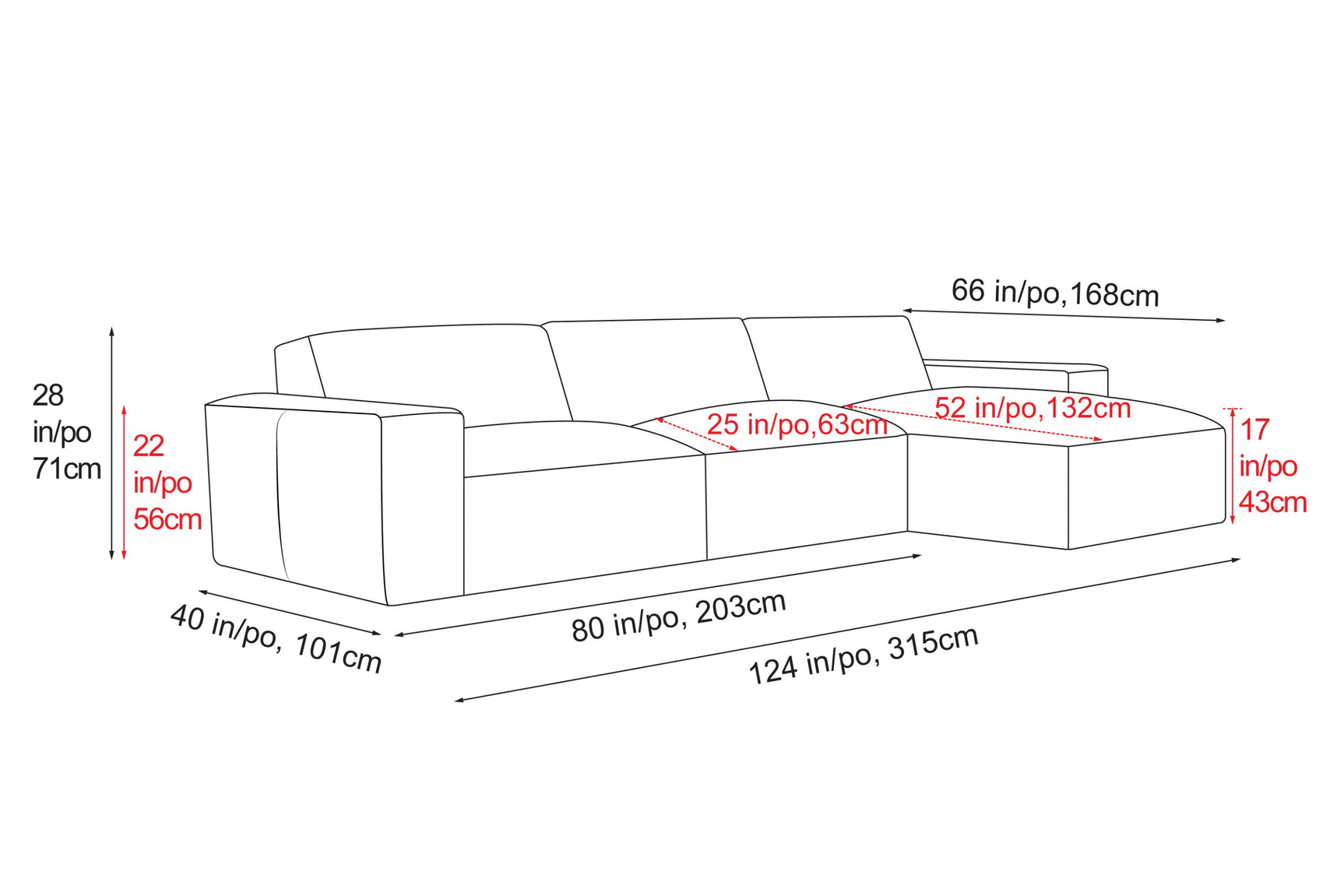 Sofá modular seccional de cuero Nathan
