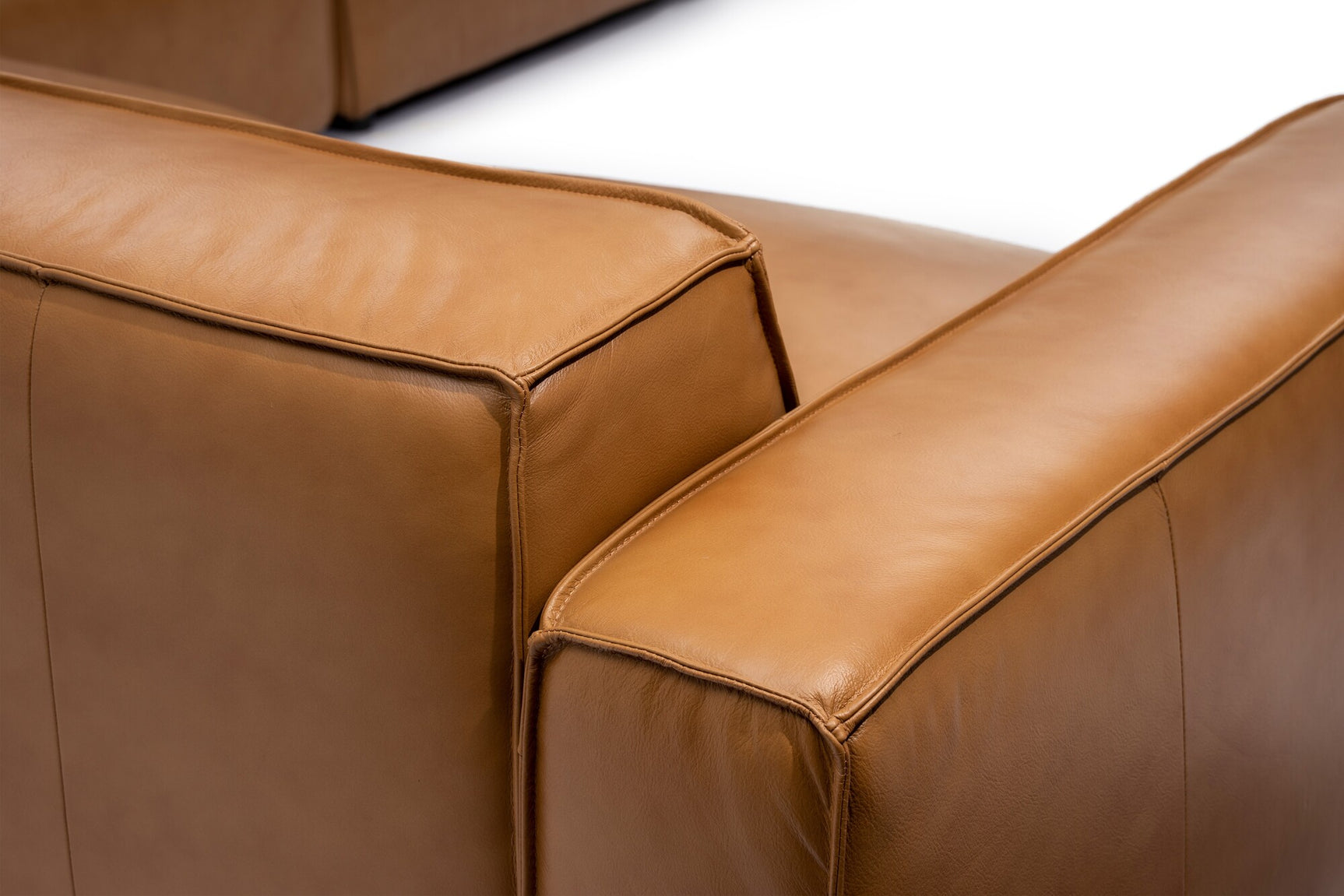 Canapé sectionnel modulaire en cuir Nathan