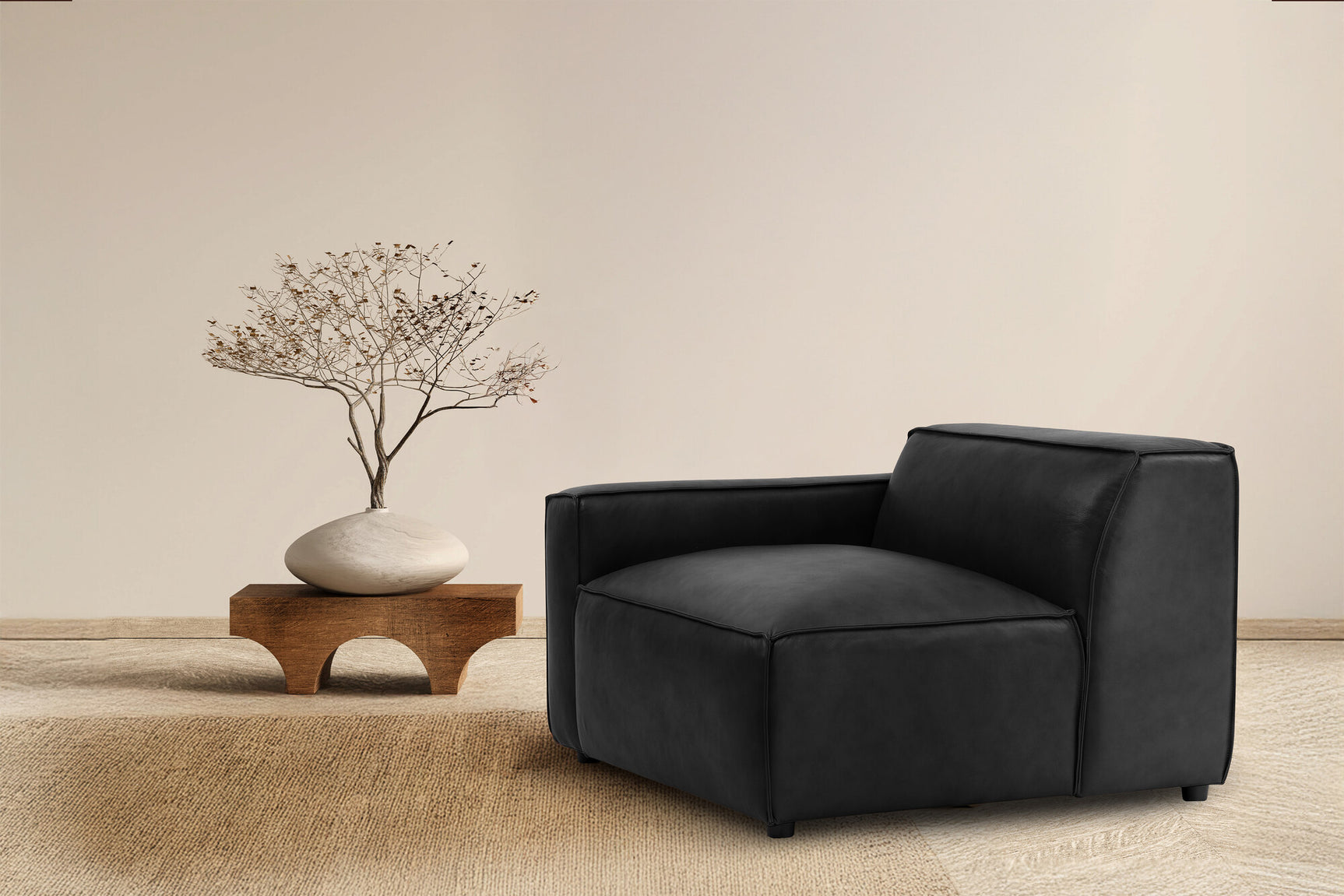 Module de canapé Nathan en cuir avec accoudoir gauche