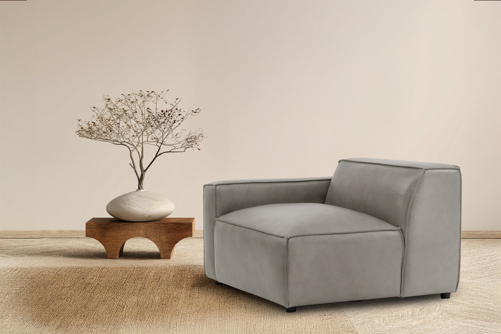 Module de canapé Nathan en cuir avec accoudoir gauche