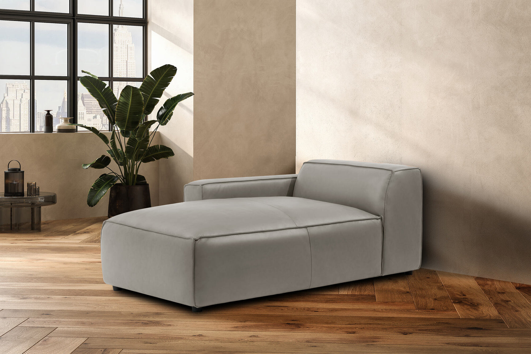 Module de canapé méridienne gauche en cuir Nathan