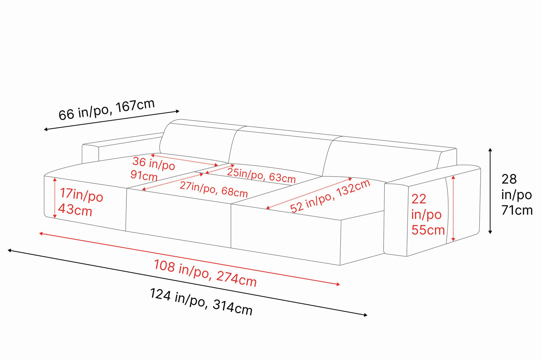 Canapé sectionnel modulaire en cuir Nathan