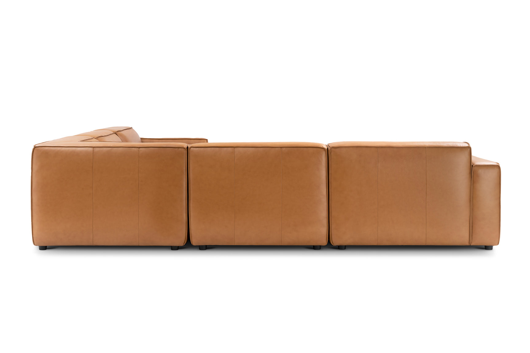 Canapé d'angle modulaire en cuir Nathan