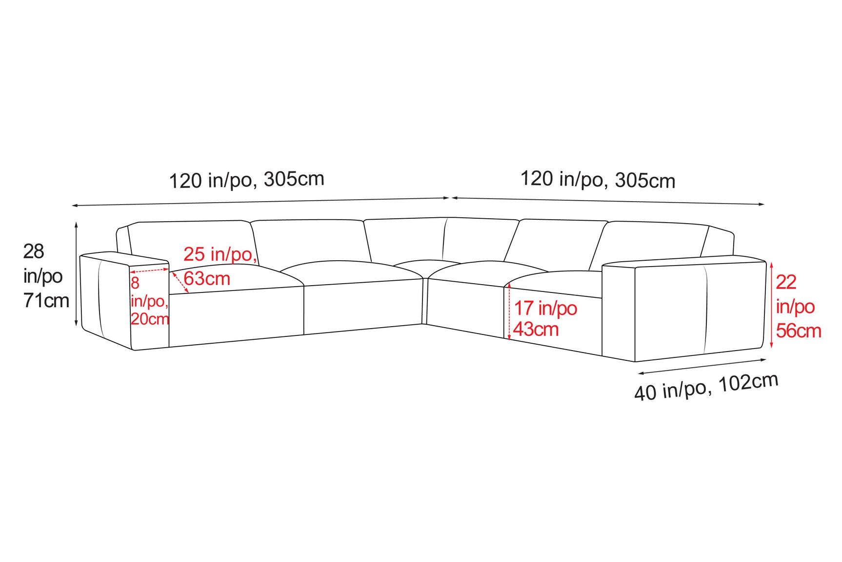 Canapé d'angle modulaire en cuir Nathan