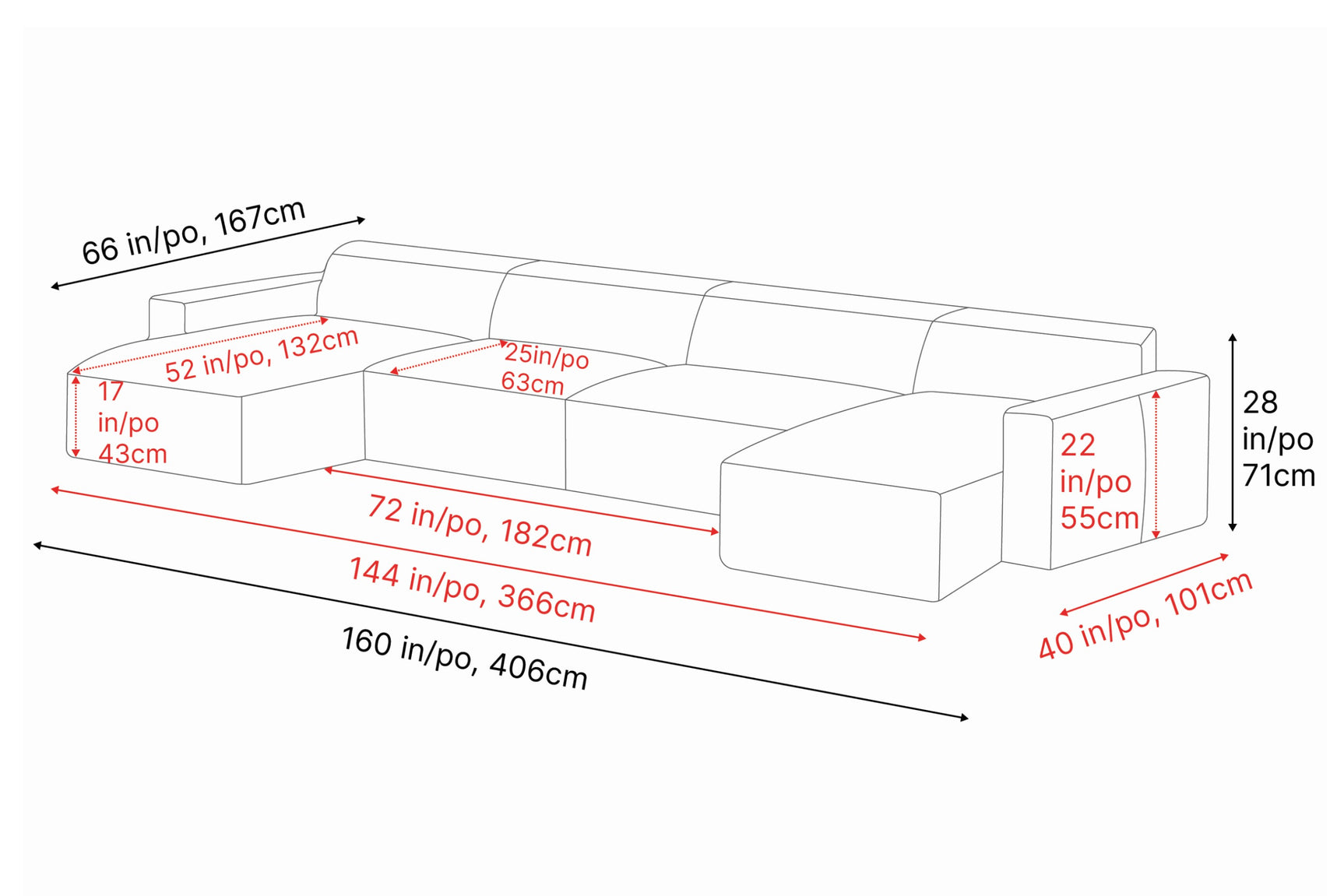 Sofá modular seccional de cuero Nathan