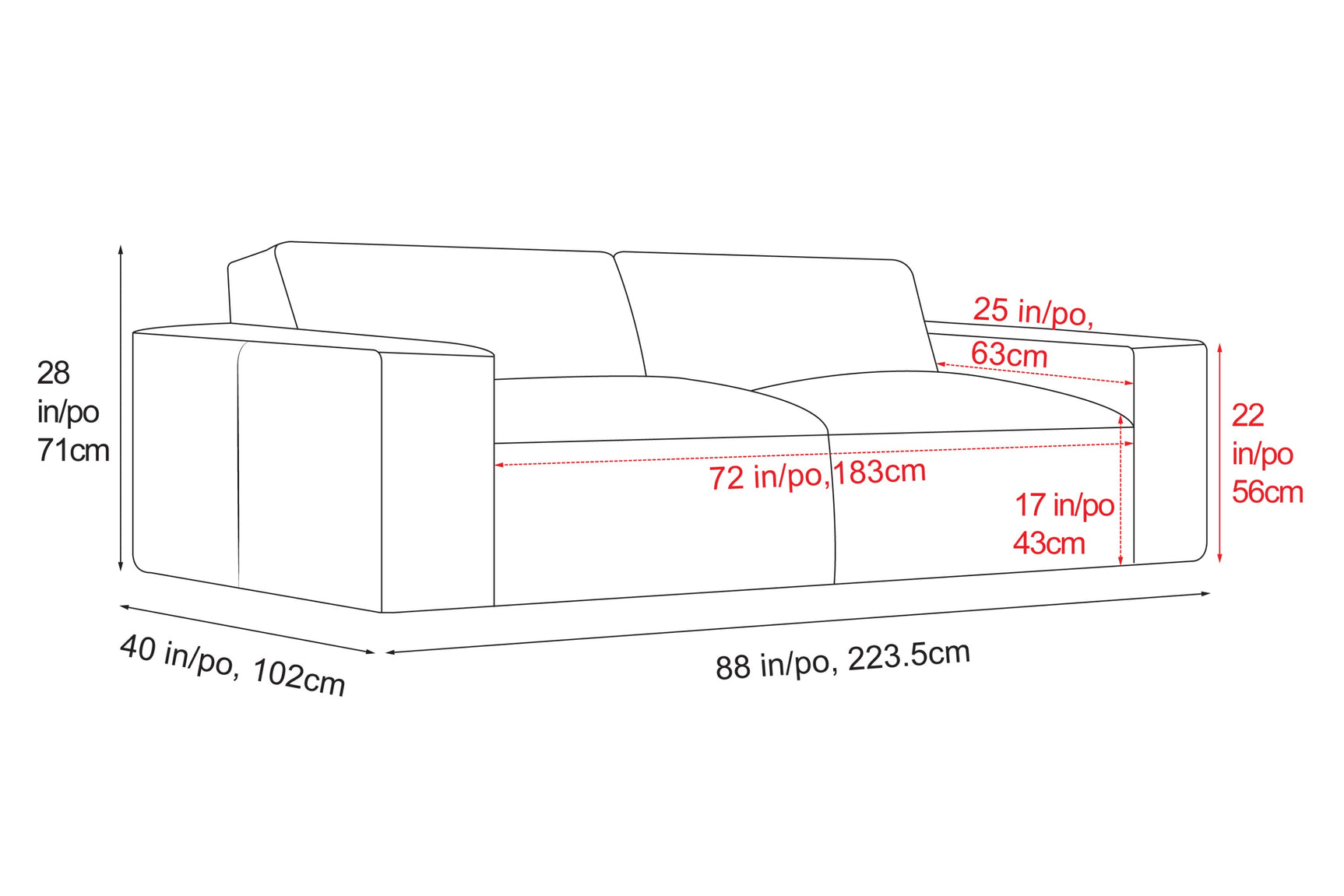 Canapé modulable en cuir Nathan