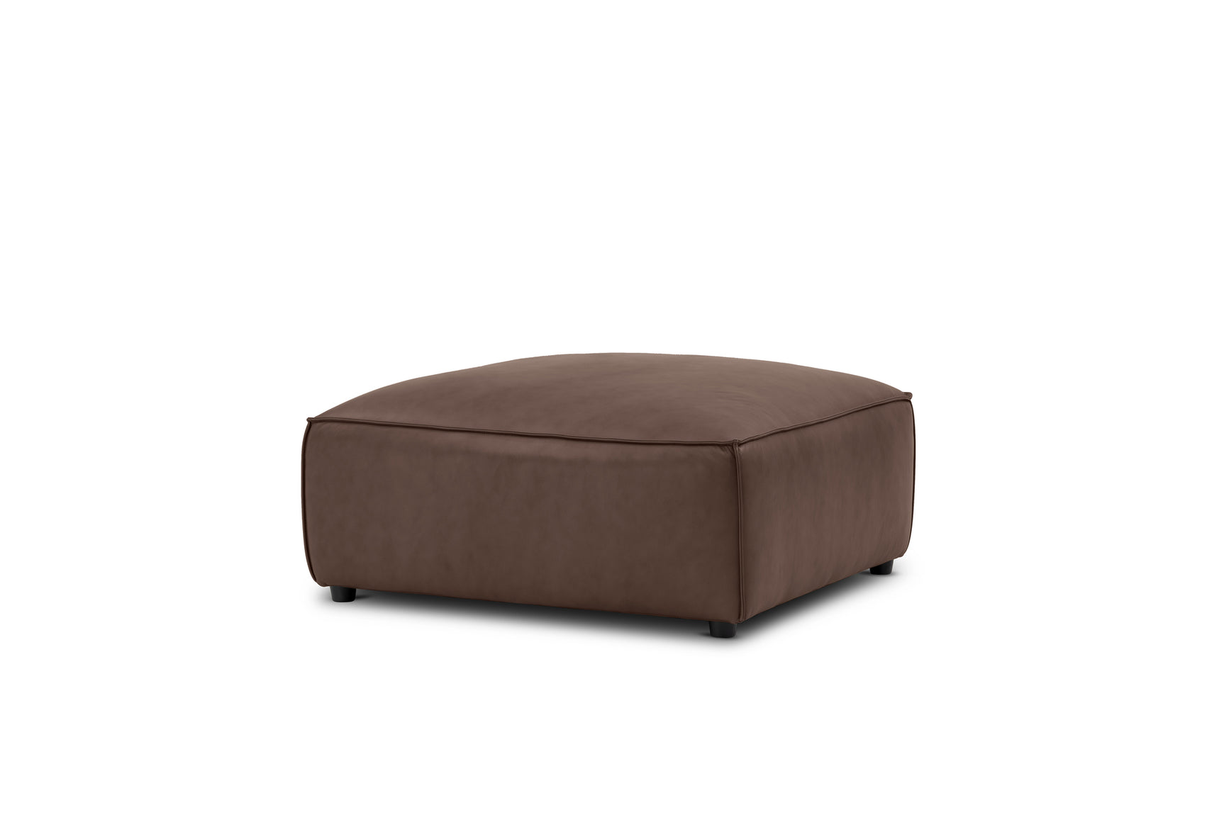 Nathan Leather Ottoman