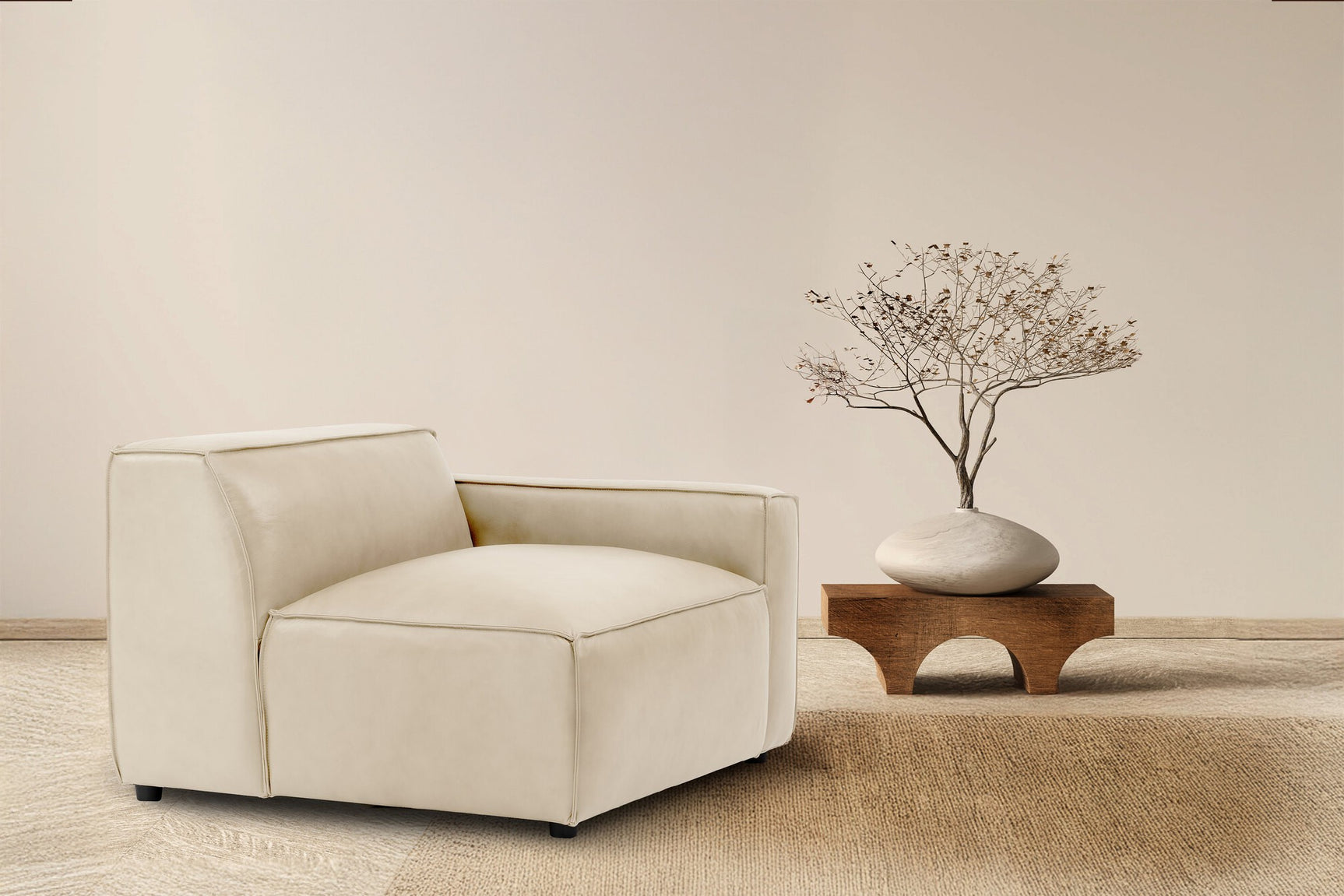 Module de canapé Nathan en cuir avec accoudoir droit