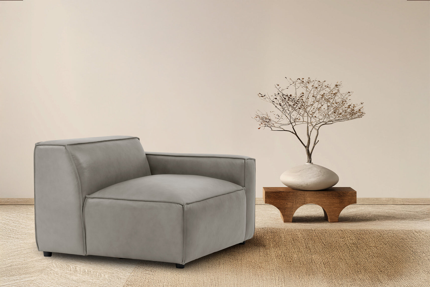 Module de canapé Nathan en cuir avec accoudoir droit