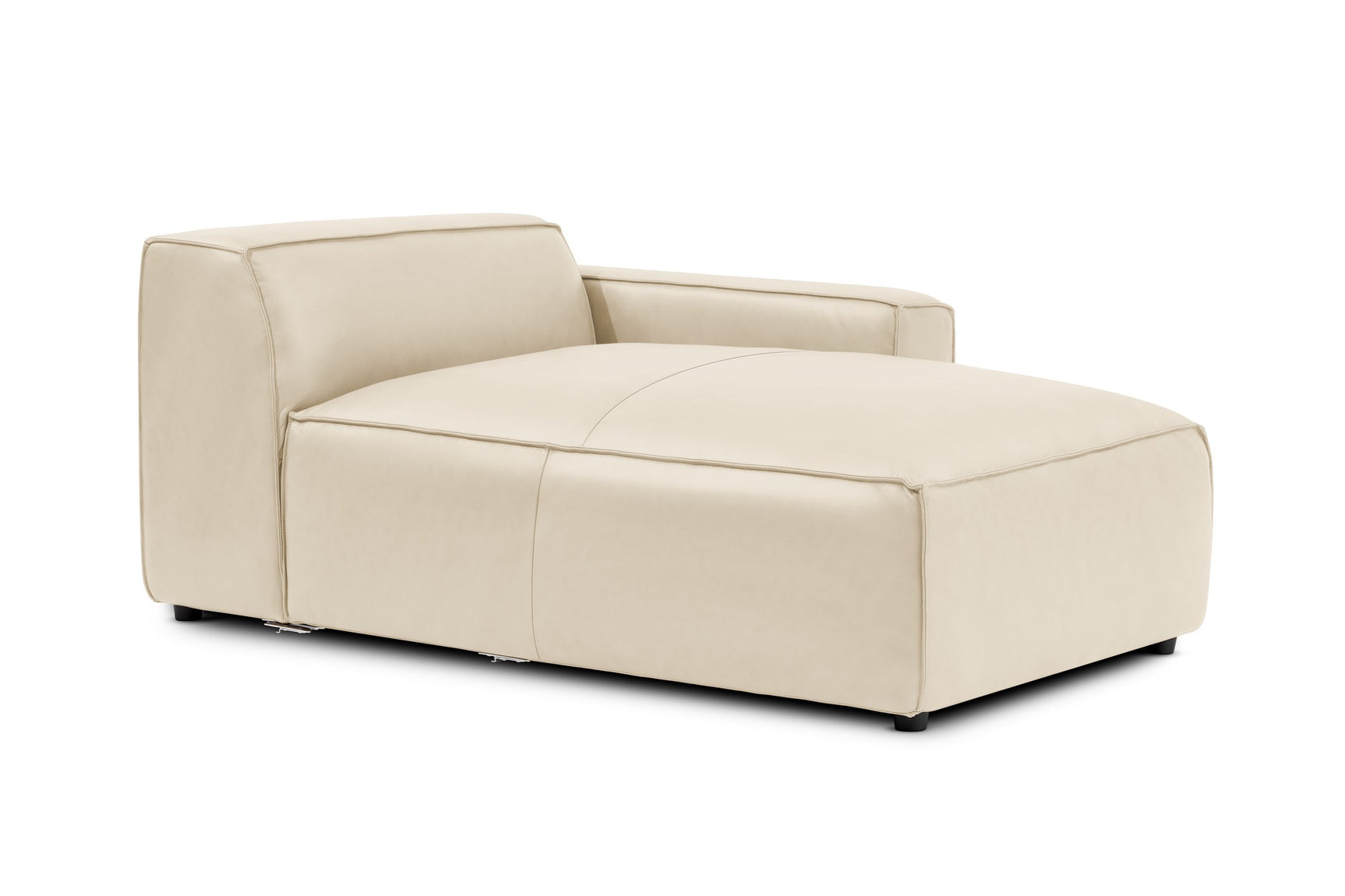 Module de canapé méridienne droit en cuir Nathan