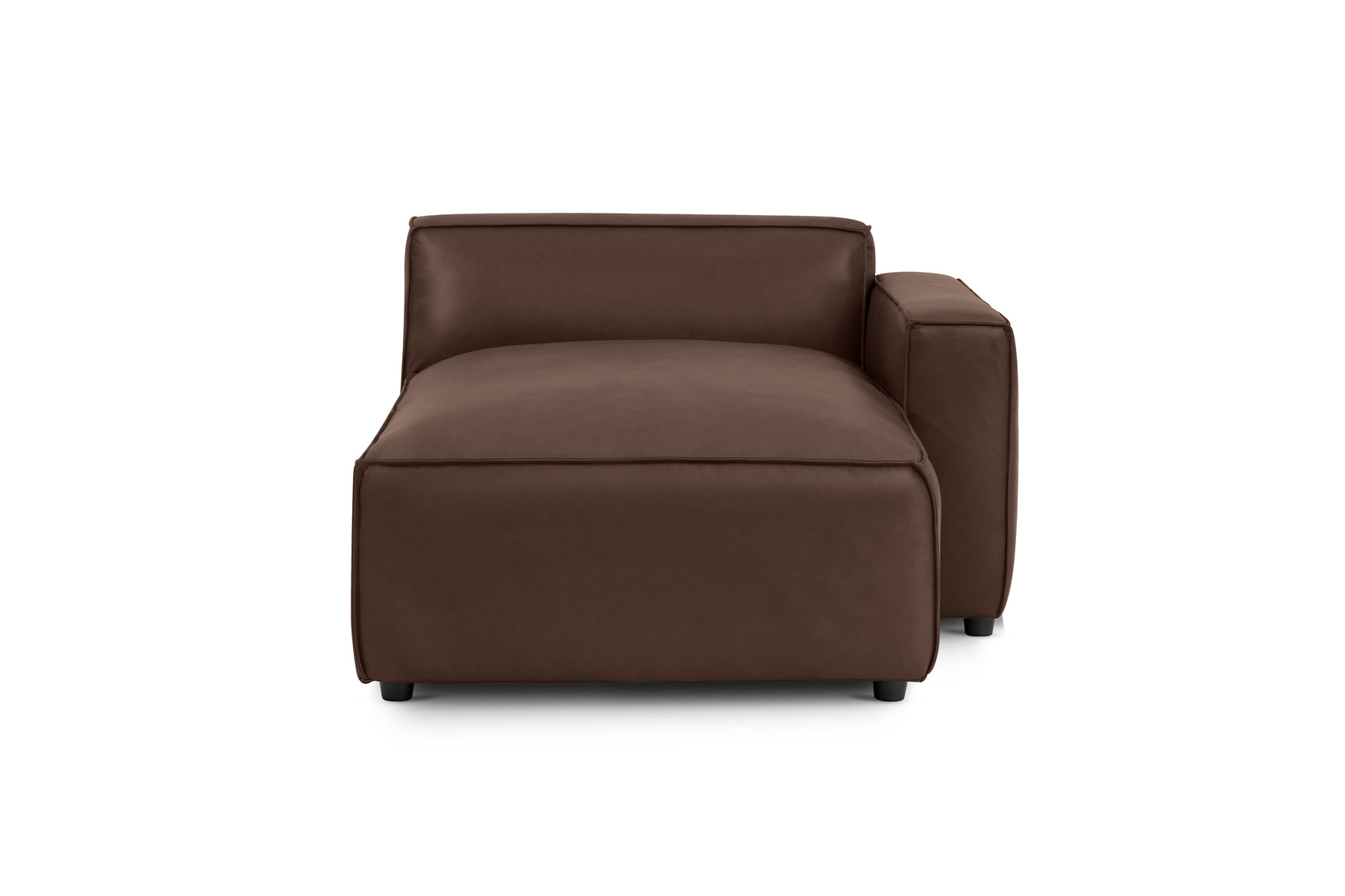 Module de canapé méridienne droit en cuir Nathan