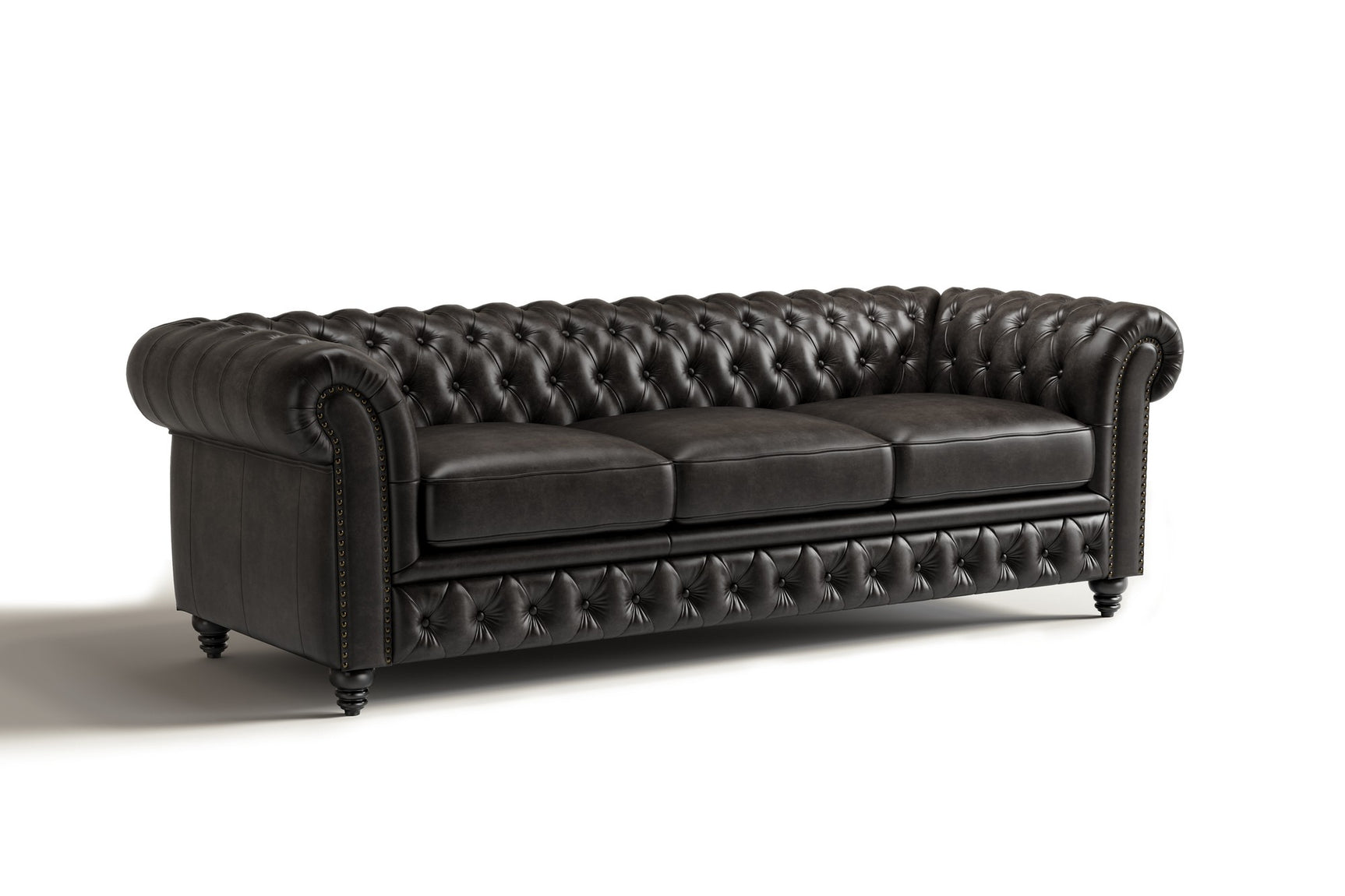 Sofá Chesterfield de cuero Parma