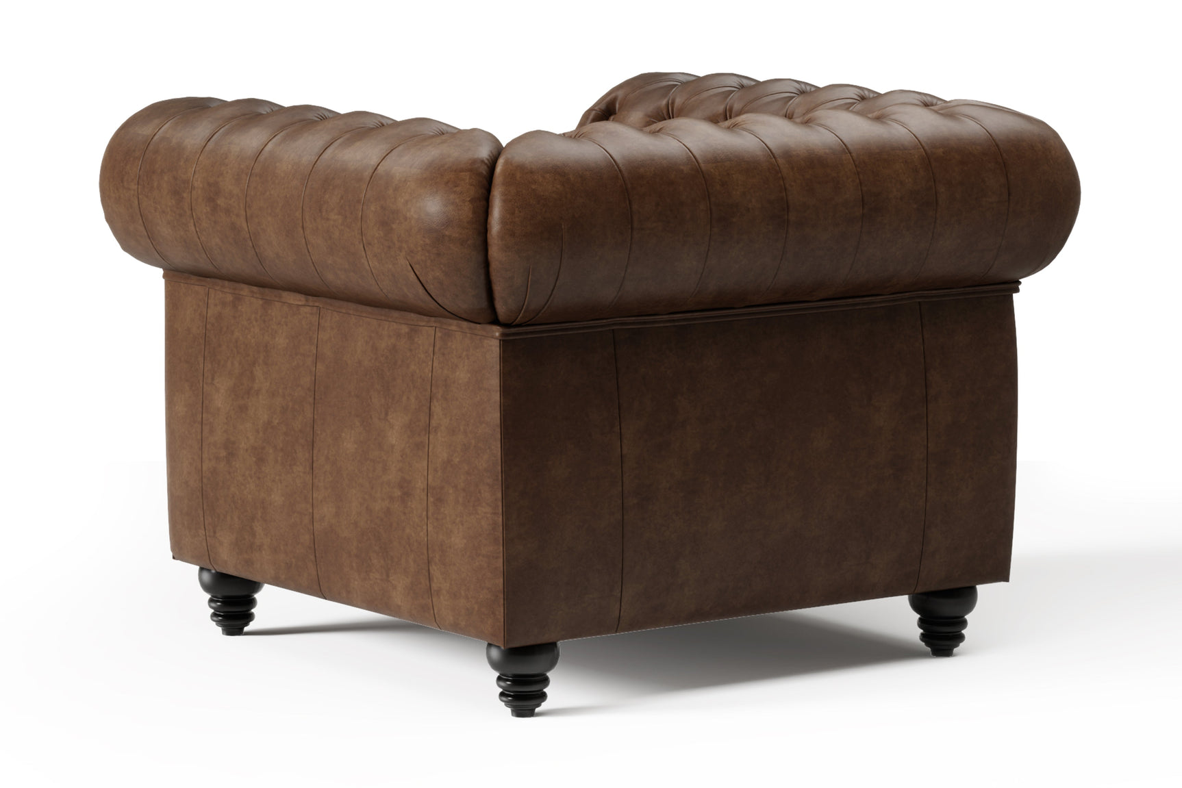 Fauteuil d'appoint Chesterfield en cuir Parme