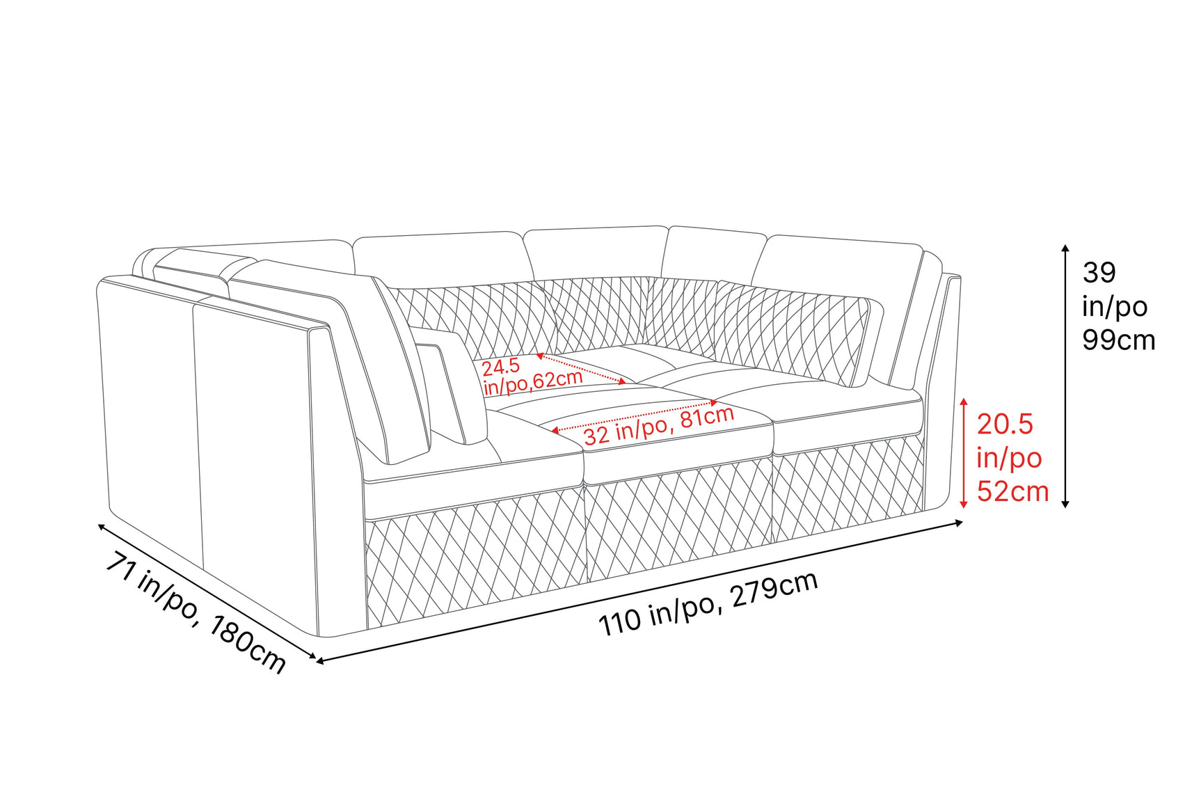 Canapé d'angle en cuir Pisa Ultimate