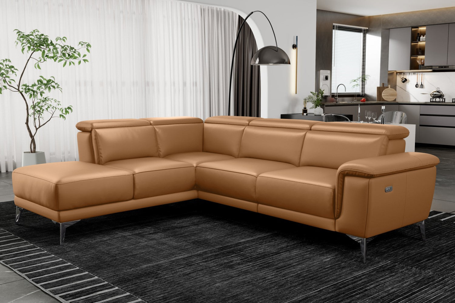 Pista Leather Reclining Sectional Sofa