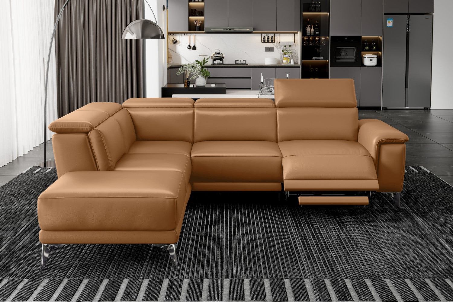 Pista Leather Reclining Sectional Sofa