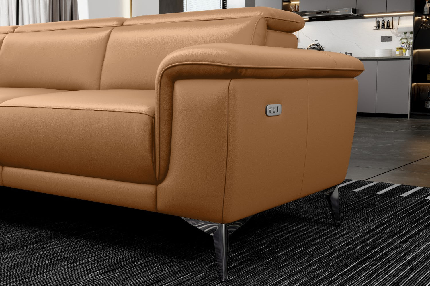 Pista Leather Reclining Sectional Sofa