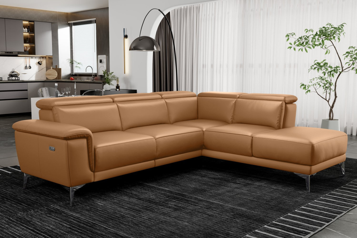 Pista Leather Reclining Sectional Sofa