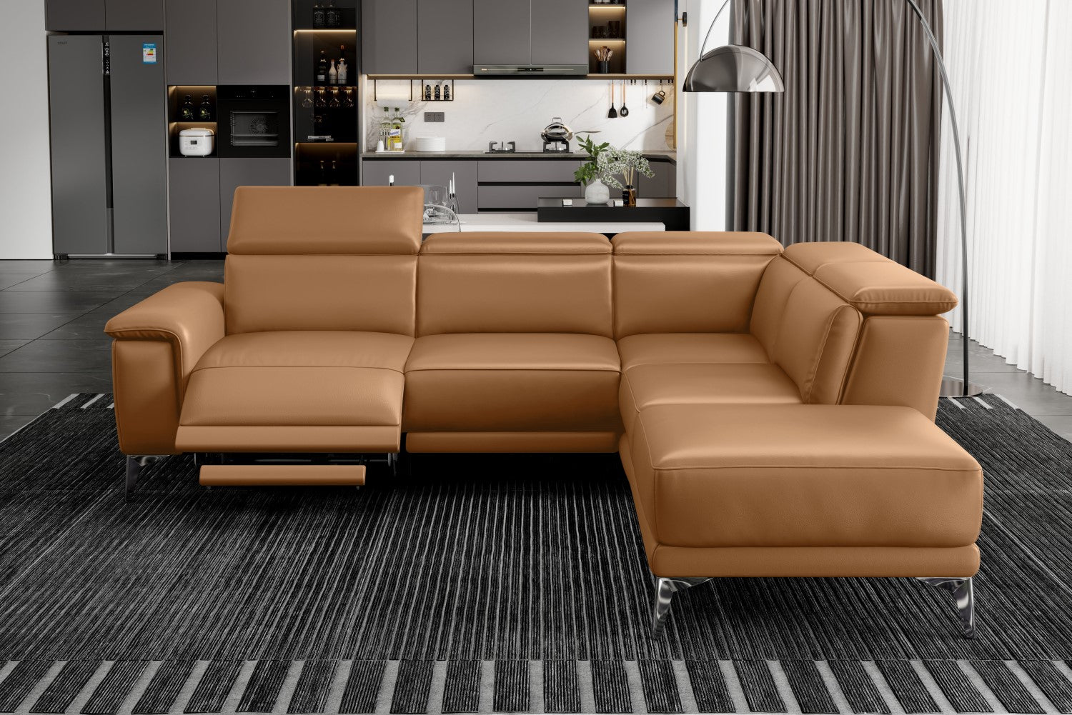 Pista Leather Reclining Sectional Sofa