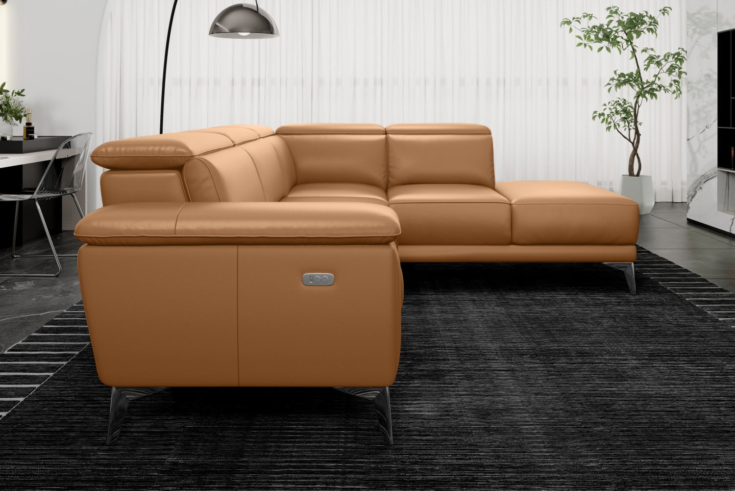 Pista Leather Reclining Sectional Sofa