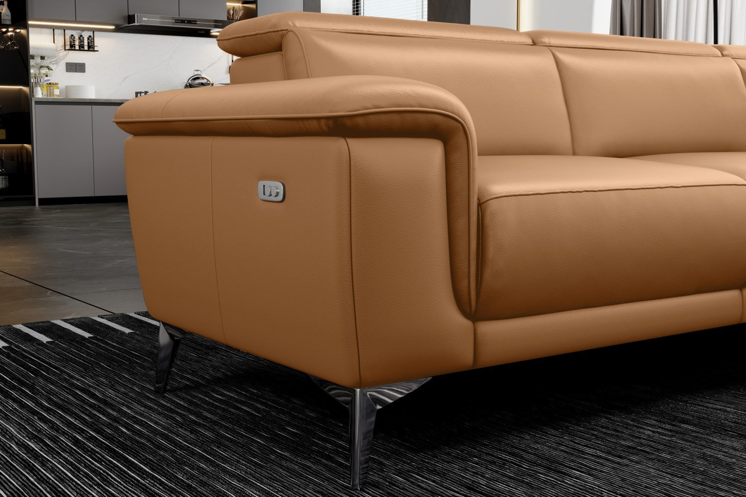 Pista Leather Reclining Sectional Sofa