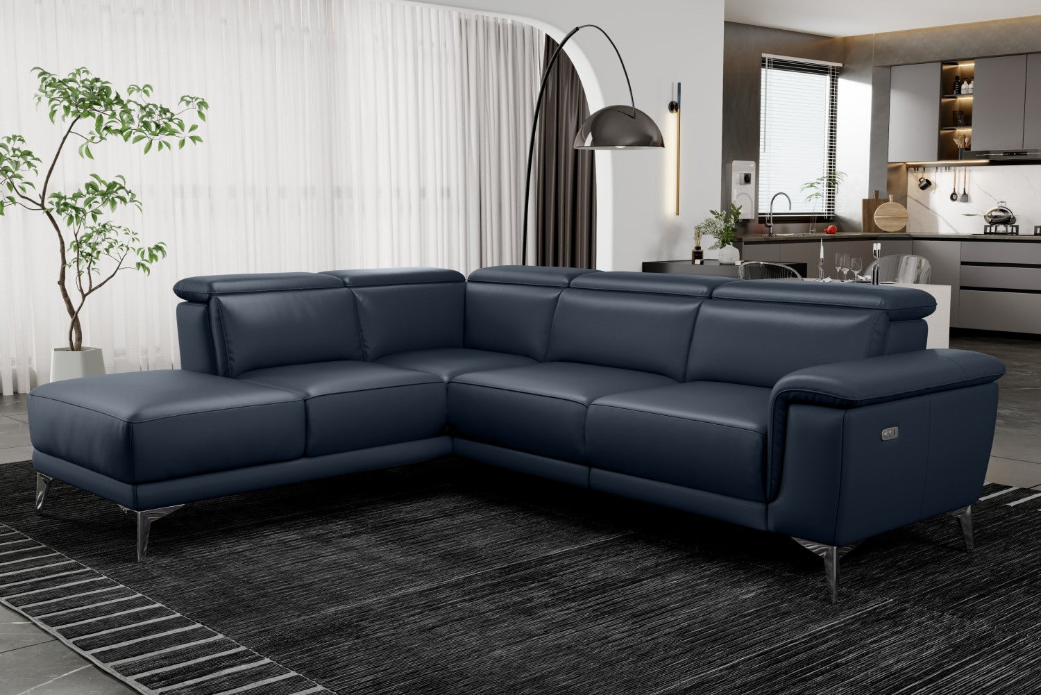 Pista Leather Reclining Sectional Sofa