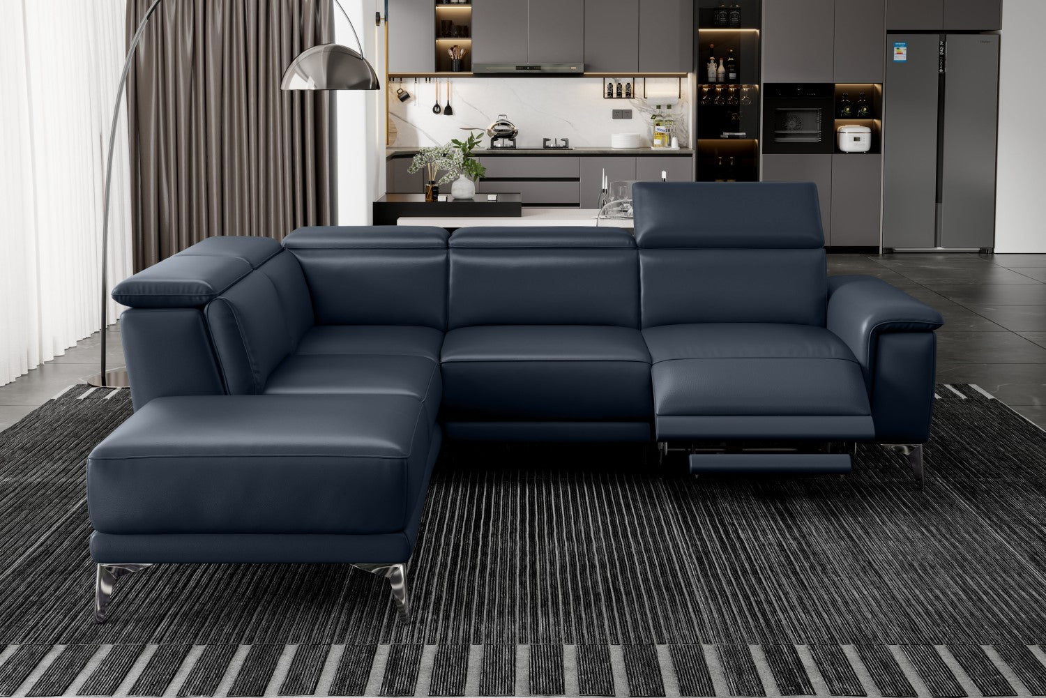 Pista Leather Reclining Sectional Sofa