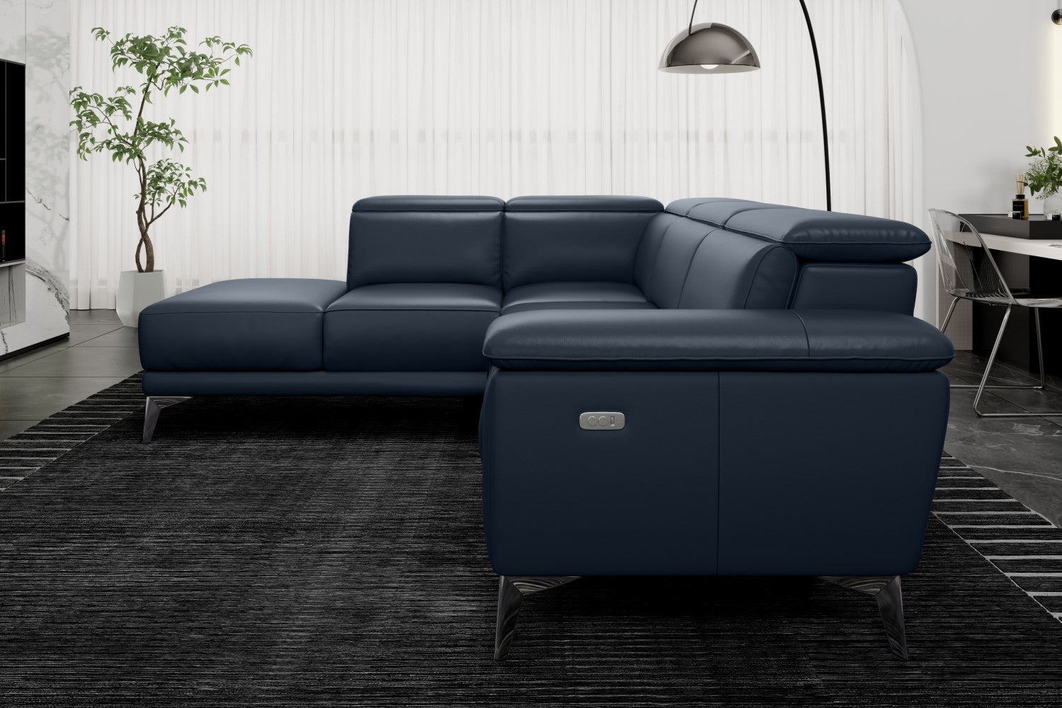Pista Leather Reclining Sectional Sofa