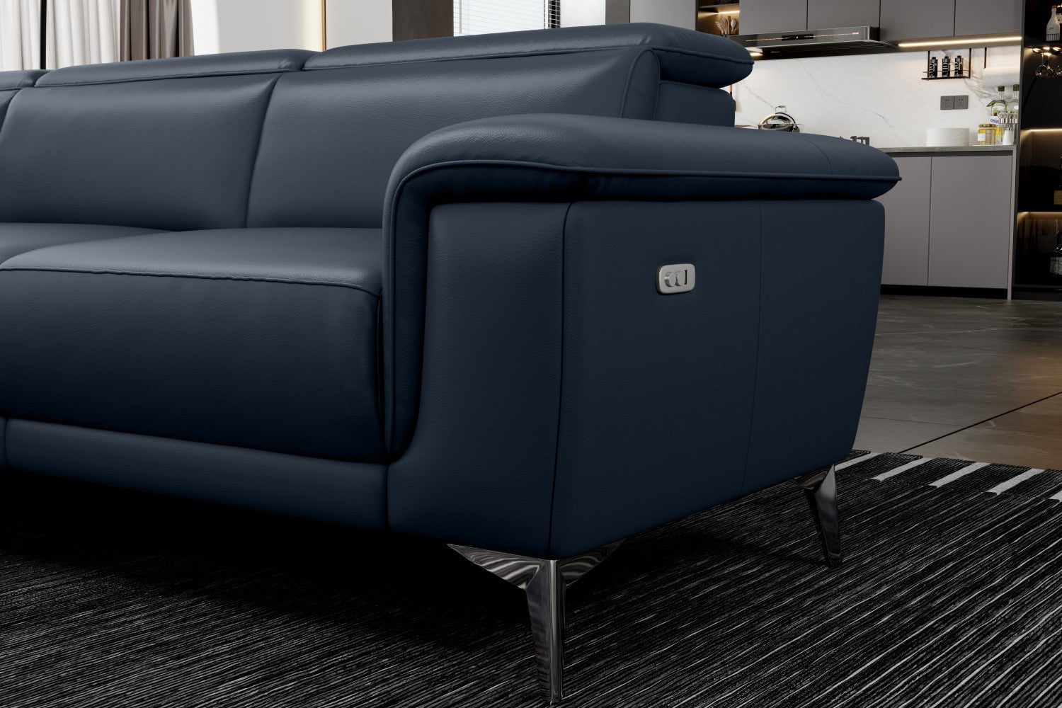 Pista Leather Reclining Sectional Sofa