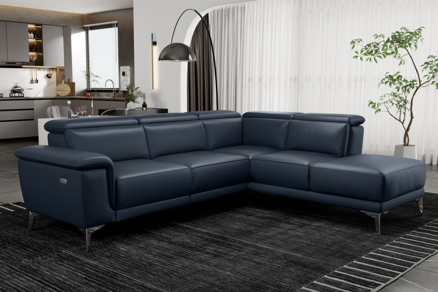 Pista Leather Reclining Sectional Sofa