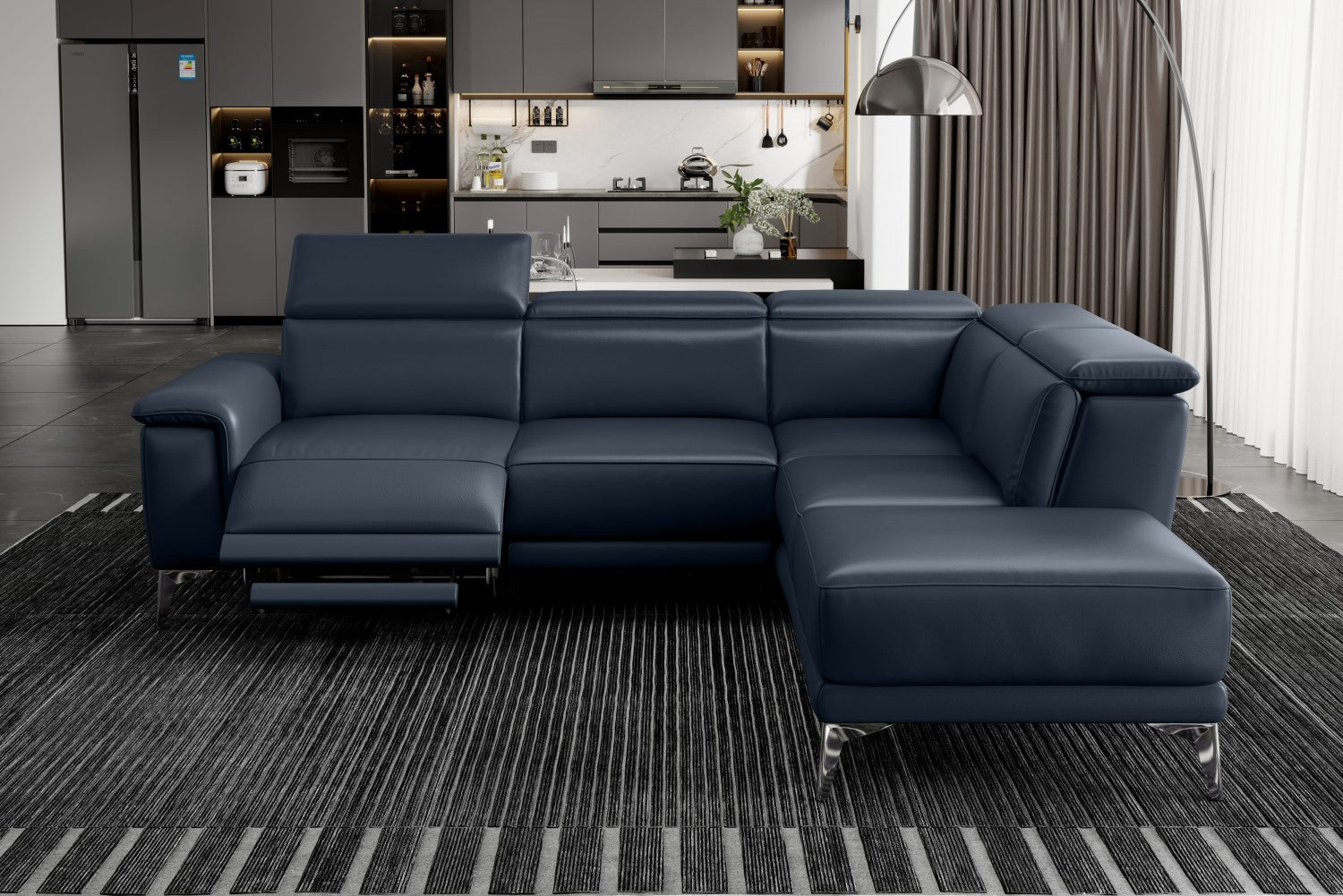Pista Leather Reclining Sectional Sofa