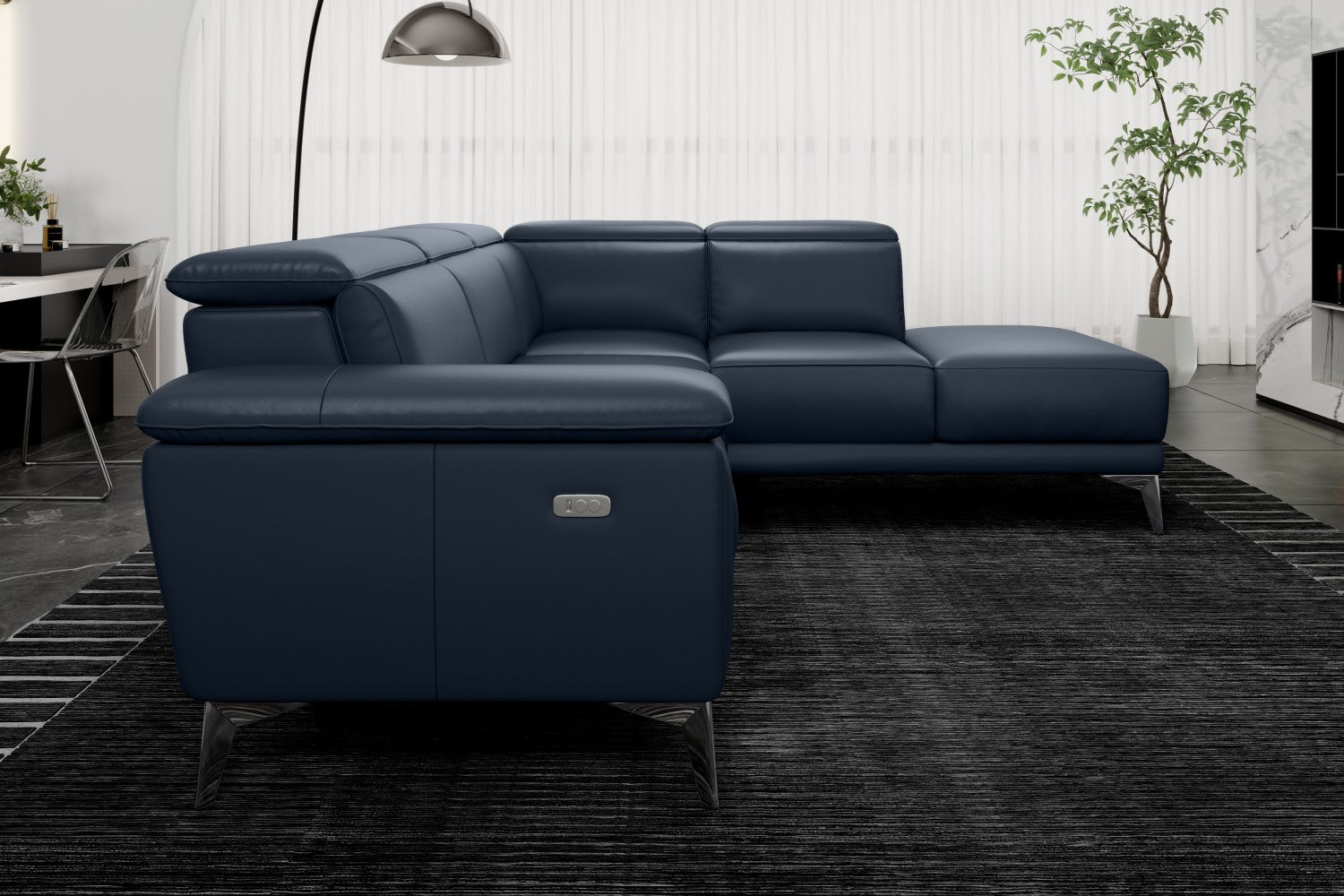Pista Leather Reclining Sectional Sofa