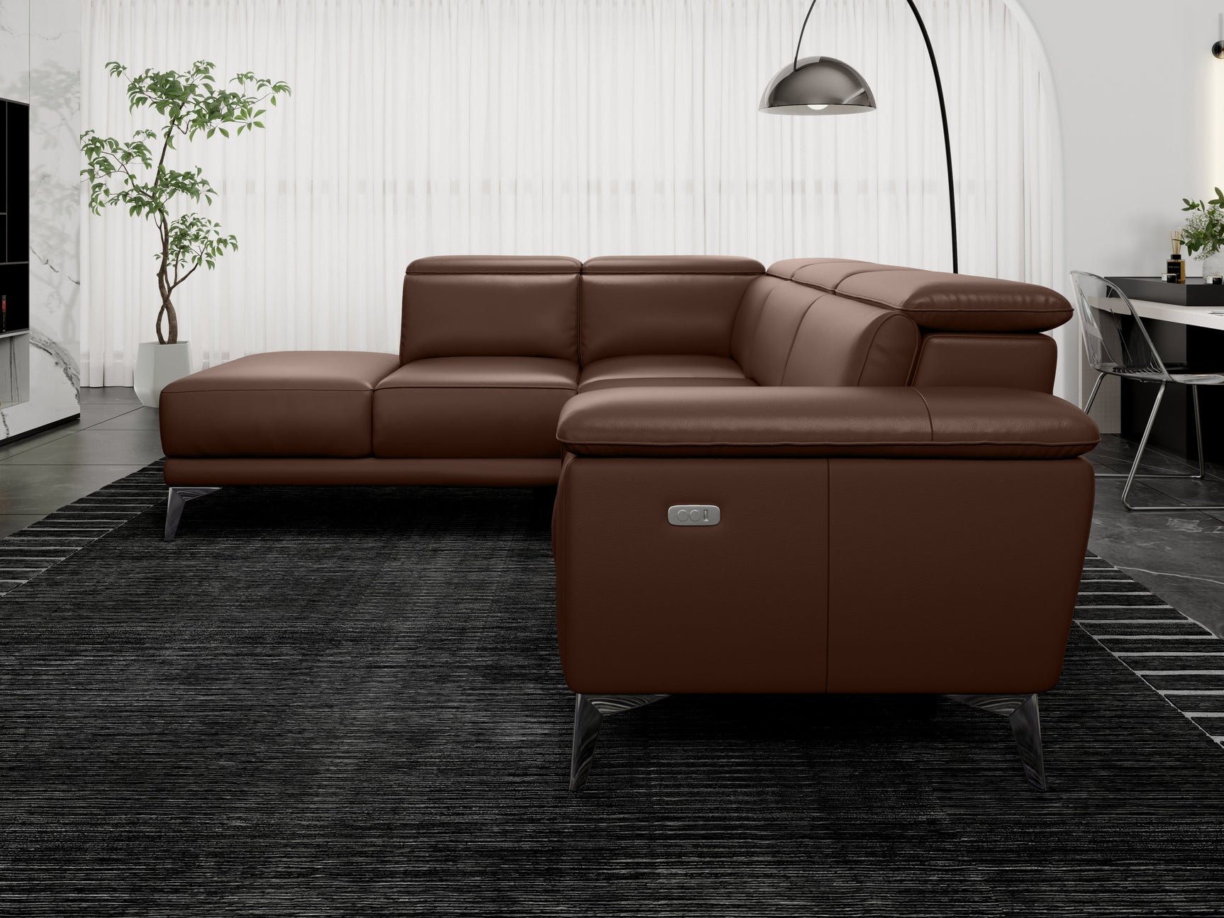 Pista Leather Reclining Sectional Sofa