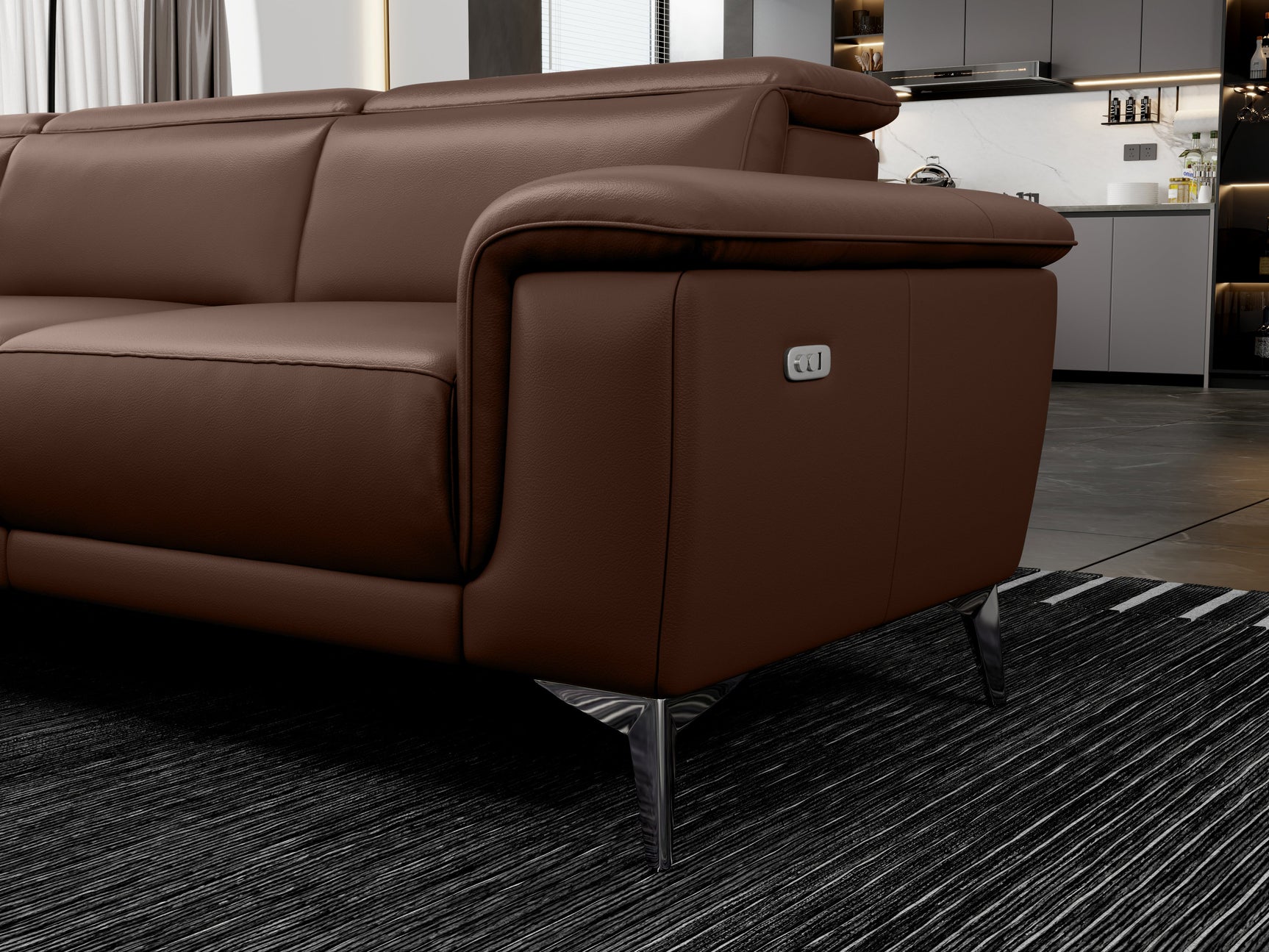 Pista Leather Reclining Sectional Sofa