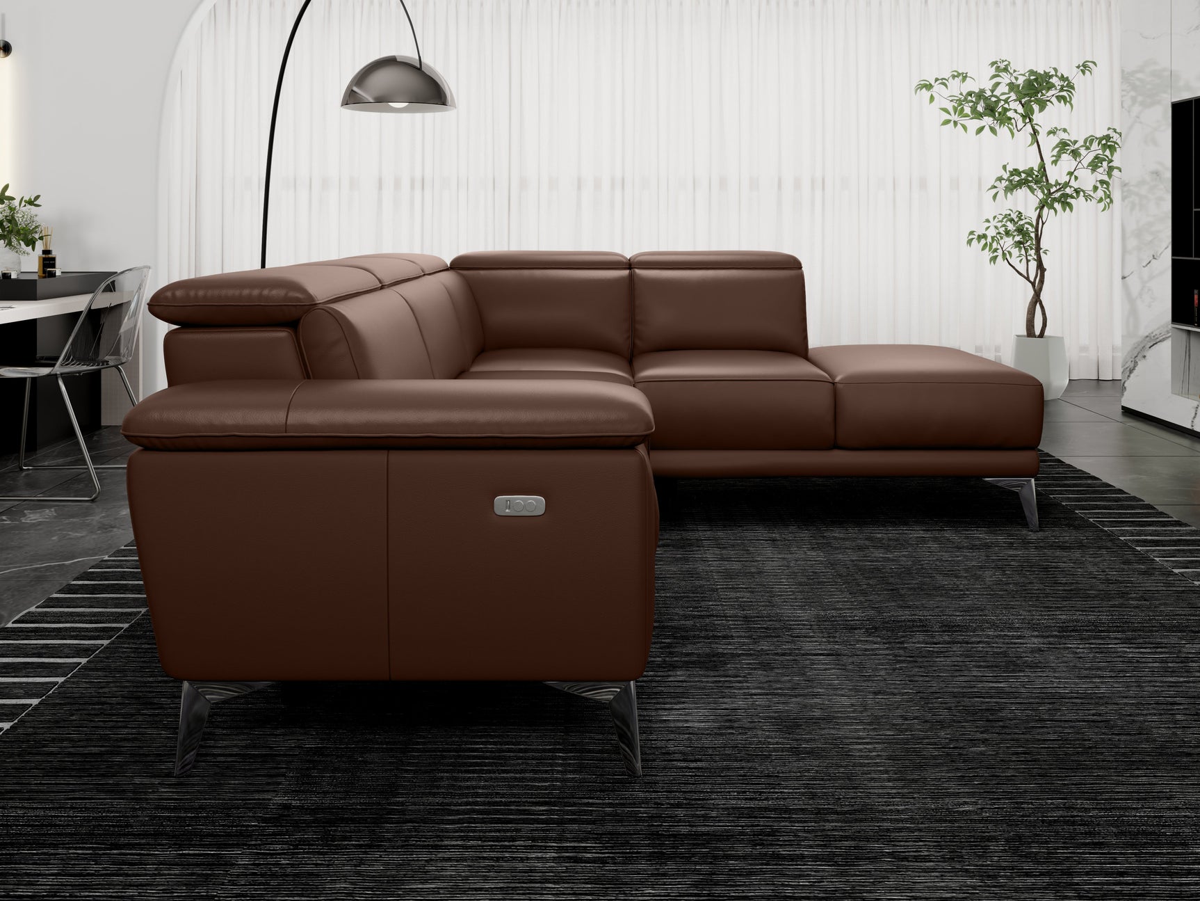 Pista Leather Reclining Sectional Sofa