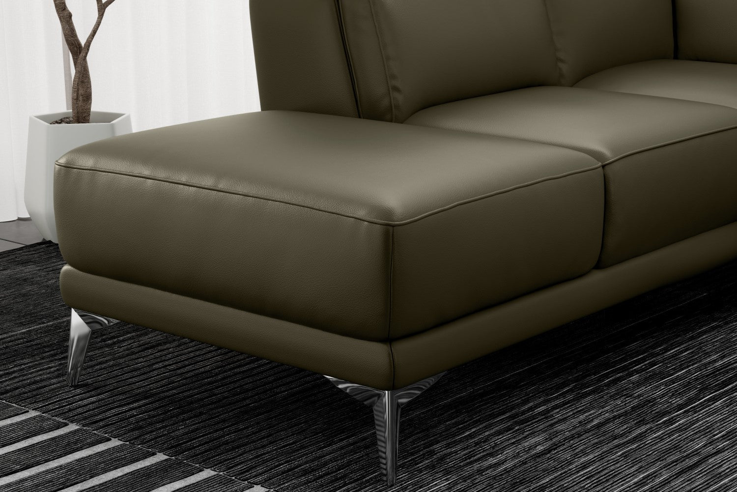 Pista Leather Reclining Sectional Sofa
