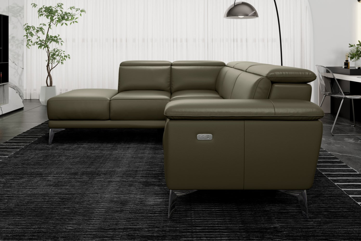 Pista Leather Reclining Sectional Sofa